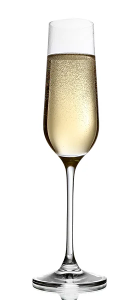 Verre de champagne, isolé sur blanc — Photo