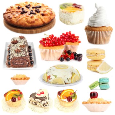 tatlı tatlılar üzerinde beyaz izole