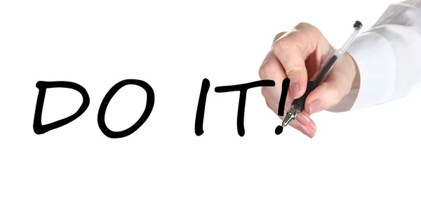 Do it hand writing on transparent board — Stock Photo, Image