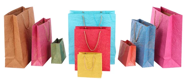 Colorful shopping bags, isolated on white — Stock Photo, Image