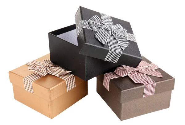 Cajas de regalo aisladas en blanco —  Fotos de Stock