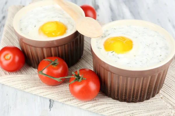 Pečená vejce zblízka — Stock fotografie