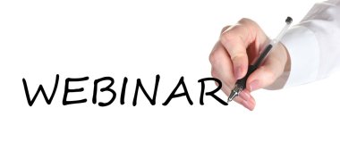 webinar el şeffaf tahtada yazılı