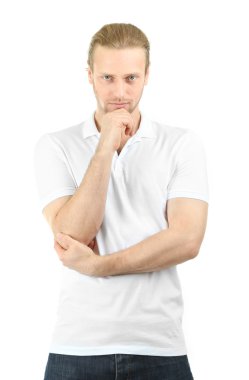 beyaz izole yakışıklı genç