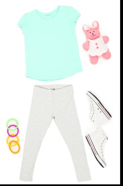 küçük kız, beyaz izole için güzel elbiseler