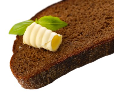 beyaz izole tereyağlı çavdar ekmek