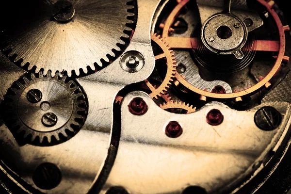 Clockwork details, tandwielen en wielen close-up — Stockfoto