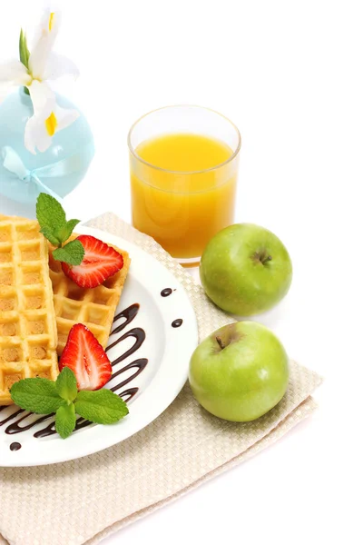 Colazione leggera isolata su bianco — Foto Stock