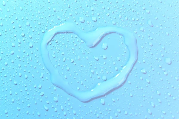 Gotas de água em fundo azul — Fotografia de Stock