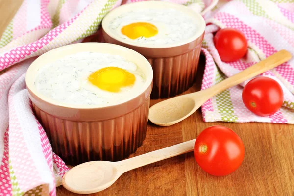 Gebackene Eier aus nächster Nähe — Stockfoto