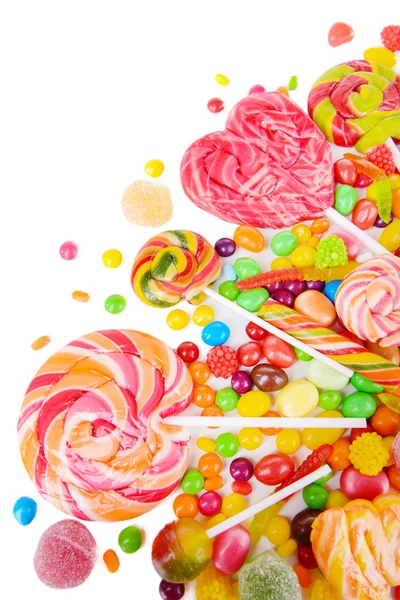 Diversi caramelle colorate frutta primo piano — Foto Stock