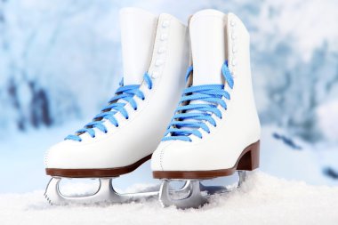 Artistik paten kış arka plan üzerinde