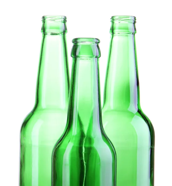 Skleněné láhve izolované na bílé — Stock fotografie