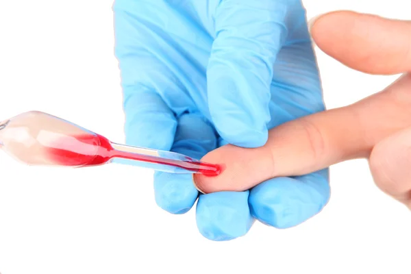 Nurse taking a blood sample, close up — Stock Photo, Image