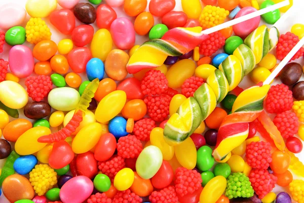 Különböző színes gyümölcsök candy közelről — Stock Fotó