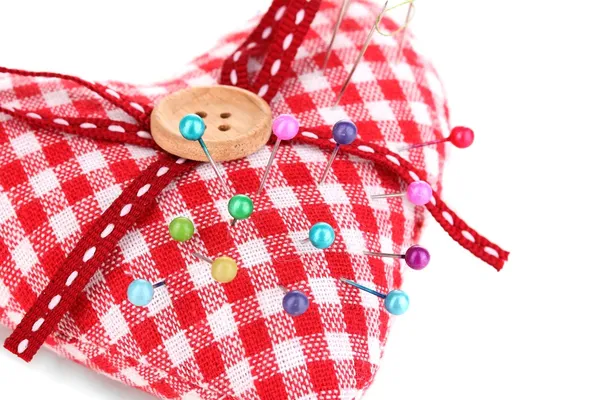 renkli İğnekafa yastık üzerinde beyaz izole içinde