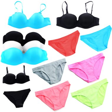 zarif iç çamaşırı kolaj üzerinde beyaz izole