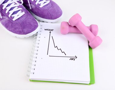 kavramsal fotoğraf fitness ilerleme. beyaz izole