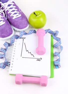 kavramsal fotoğraf fitness ilerleme. beyaz izole