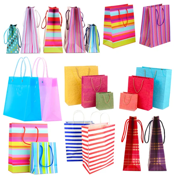 Colorful shopping bags isolated on white — Stock Photo, Image