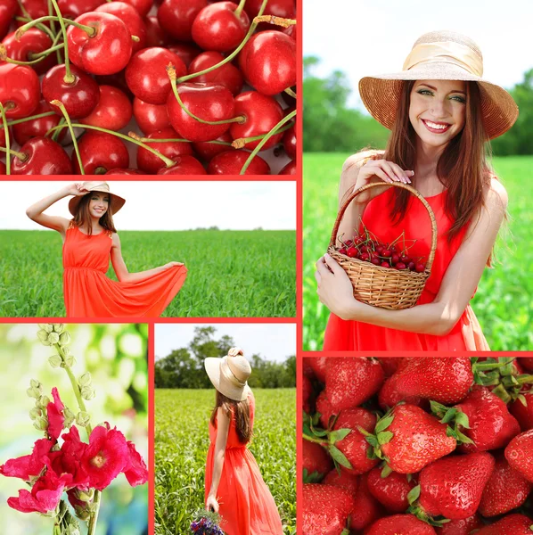 Collage der Sommerzeit — Stockfoto