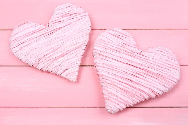 Decorative heart on wooden background — Stock Photo, Image