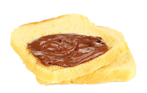 白で隔離された甘いチョコレートヘーゼルナッツのパン — ストック写真