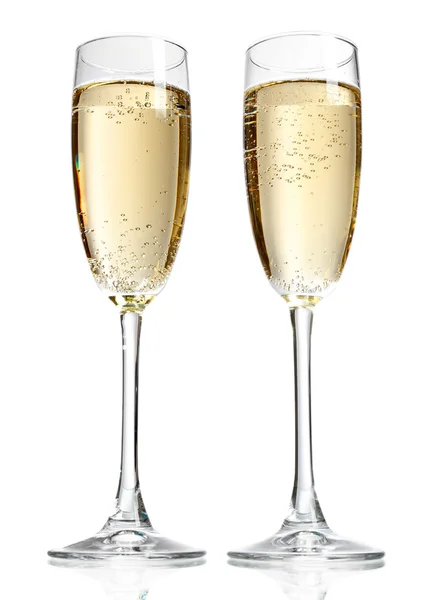 Glas champagne, isolerad på vit — Stockfoto