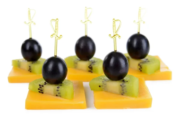 Délicieuses canapés isolés sur blanc — Photo