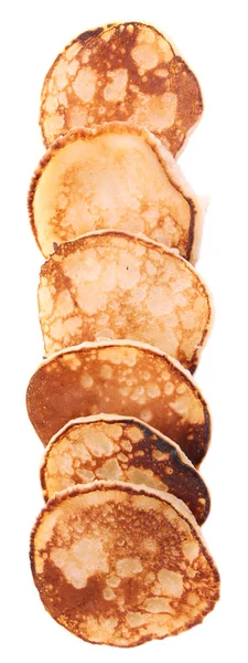 Fried pancakes isolated on white — Stock Photo, Image