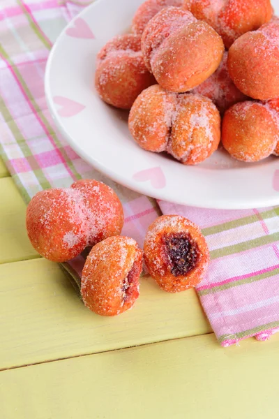 Delicious cookies peaches on table close-up — Stock Photo, Image