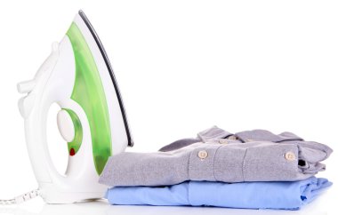 demir gömlek üzerine beyaz izole ile