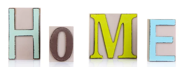 Dekorative Buchstaben bilden Worthaus isoliert auf weiß — Stockfoto