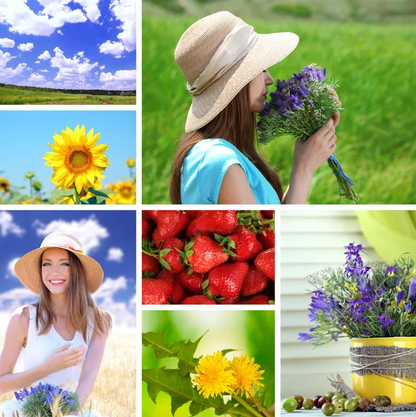 Collage of summer time Royalty Free Stock Images
