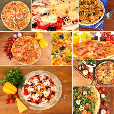 çeşitli pizza kolaj