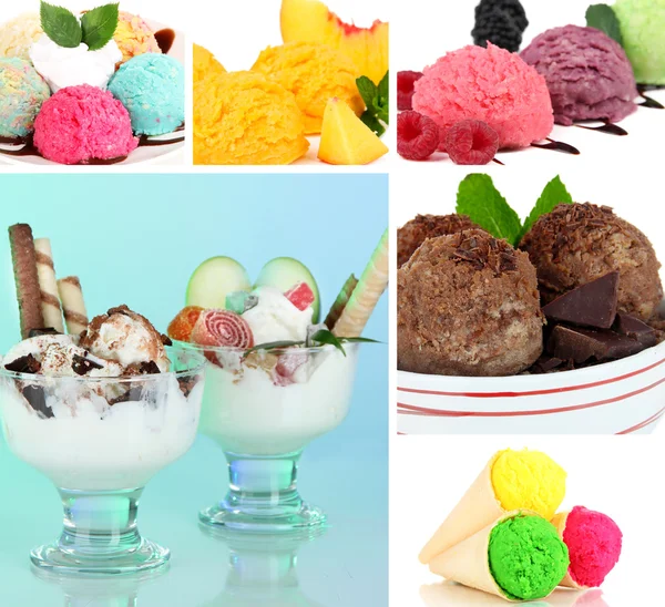 Collage de différentes sortes de glaces — Photo