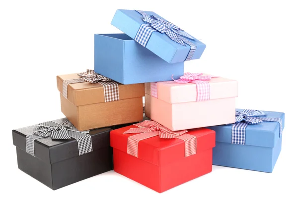 Gift boxes isolated on white — Stock Photo, Image