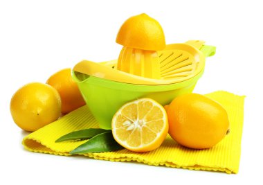 beyaz izole limon ve narenciye sıkacağı