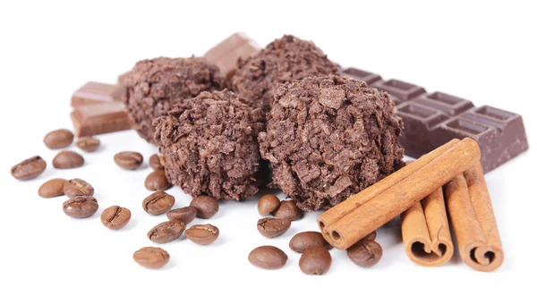 Conjunto de caramelos de chocolate aislados en blanco —  Fotos de Stock