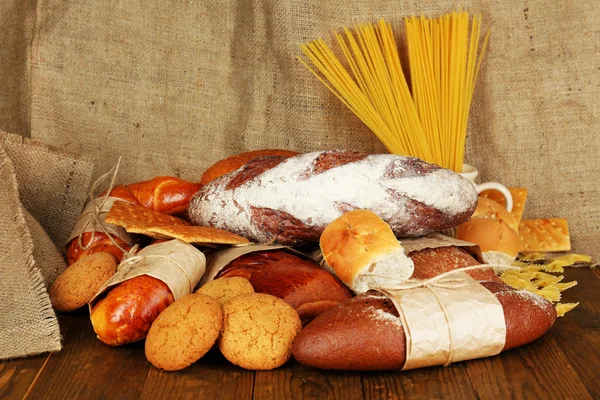 Tasty flour products close up — Stock Photo, Image