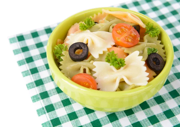 Leckere Pasta mit Tomaten auf dem Teller aus nächster Nähe — Stockfoto