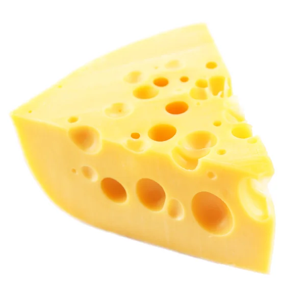 Piece of cheese, isolated on white — Stock Photo, Image