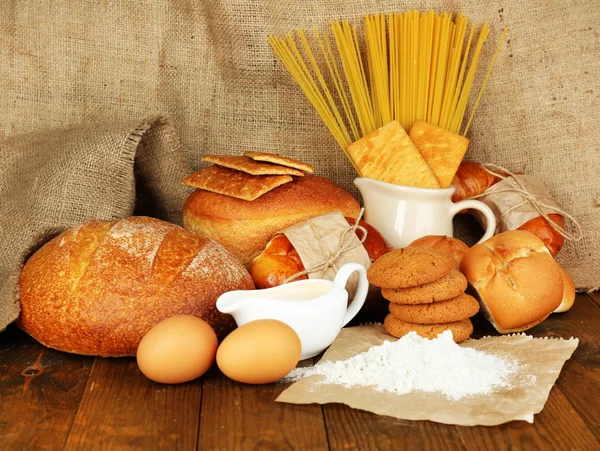 Tasty flour products close up — Stock Photo, Image