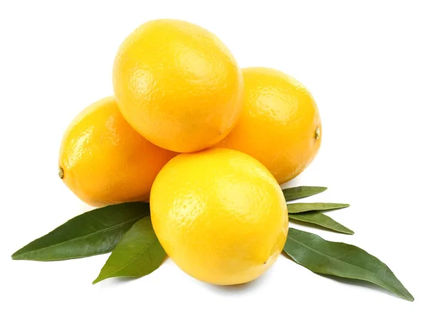 Reife Zitronen isoliert auf weiß — Stockfoto