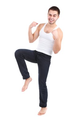 beyaz izole yakışıklı genç