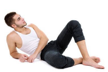 beyaz izole yakışıklı genç