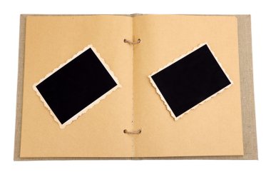boş eski fotoğraf albümü, üzerinde beyaz izole içinde