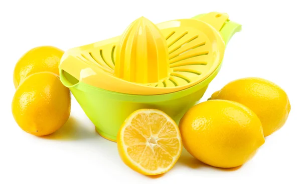 Lis na citrusy a citrony izolovaných na bílém — Stock fotografie