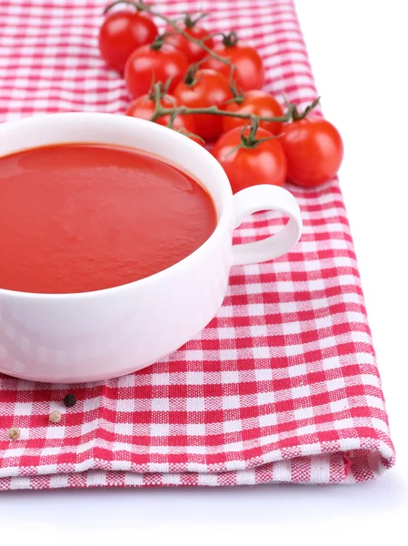 Leckere Tomatensuppe, isoliert auf weiß — Stockfoto