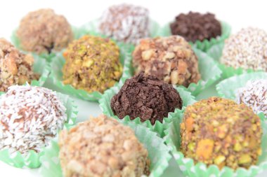 çikolata şekerleme yakın çekim seti